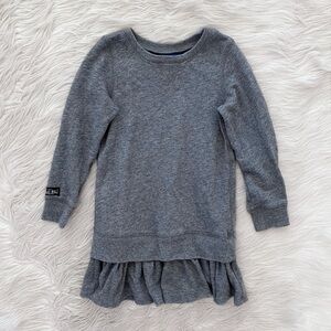 Polo Ralph Lauren Gray Tiered Ruffle Hem Long Sleeve Sweater Dress Girls 5